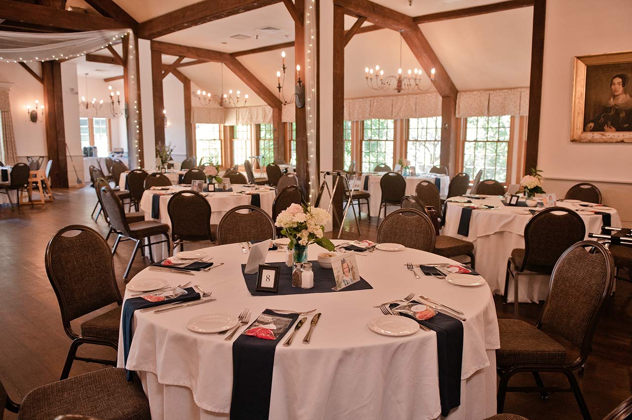 Wedding reception room at Publick House Historic Inn in Sturbridge MA